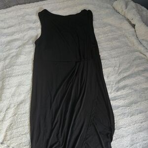 torrid Black Sleeveless Maxi Dress with Draped Wrap Detail